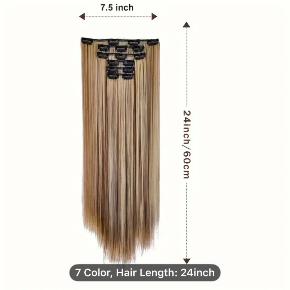 [Clip-In Hair Extensions] Thick Long Straight Clip-In Hair Extensions for Women - Picture 4 of 5
